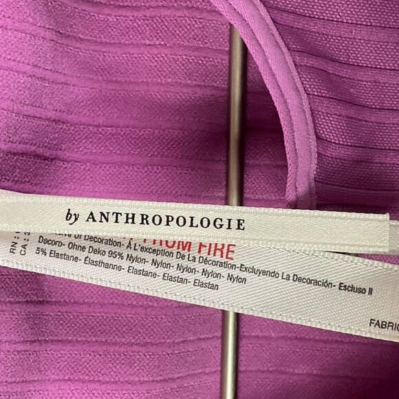 NWT Anthropologie Mauve Ribbed Button-Up Long Sleeve Cropped Cardigan Size S/M - Picture 10 of 14